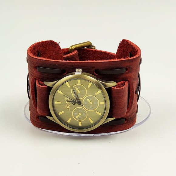 ✨✨BRAND NEW Punk Style Vintage Leather Men's Watch - Picture 4 of 5